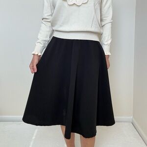 RockSteady High Waist Pin-up Office Lady Black Swing Circle Midi Skirt S